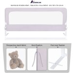Quiienclee barri�re de lit b�b� enfant - tube en fer + tissu oxford - gris 150 x 70 x 26 cm