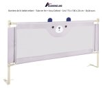 Quiienclee barrire de lit bb enfant - tube en fer + tissu oxford - gris 175 x 100 x 26 cm - style ...