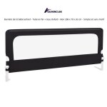 Quiienclee barri�re de lit b�b� enfant - tube en fer + tissu oxford - noir 200 x 70 x 26 cm - simple ...