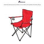 Chaise / fauteuil de camping pliante - quiienclee - rouge - porte - gobelet - accoudoirs - tissu oxford ...