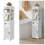 Quiienclee meuble de rangement de salle de bain avec porte compartiment ouvert tiroir à mouchoirs blanc ... Quiienclee meuble de rangement de salle de bain avec porte compartiment ouvert tiroir à mouchoirs blanc ...