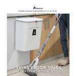 Quiienclee poubelle murale en plastique blanc 295 x 16 x 26 cm