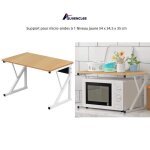 Quiienclee support pour micro - ondes � 1 niveau en tube galvanis� + panneau de densit� jaune 54 x 345 ...