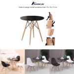 Quiienclee table à manger ronde scandinave noir 70 x 70 x 72 cm Quiienclee table à manger ronde scandinave noir 70 x 70 x 72 cm
