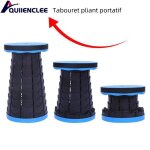 Tabouret pliant - quiienclee - bleu ciel - 26 x 26 x 65 - 45 cm - r�glable en hauteur - 200 kg max