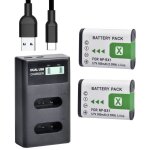 Qumox 2pcs 950mah np - bx1 et lcd chargeur double type c pour sony np - bx1 / m8 cyber - shot dsc - hx80 ...