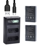 Qumox en - el14 en - el14a batterie (2 pcs) et lcd usb chargeur double pour nikon d5500 d5300 d3300 d5100 ...