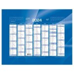 Calendrier - quo vadis - 2024 - 14 mois - 135 x 18 cm - bleu