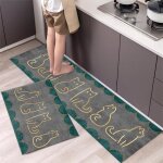 R1 - 2pcs tapis de cuisine maison antiderapant devant evier lavable tapis de bain d�coration - 40x60cm ...