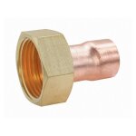 Raccord cuivre � souder - raccord droit �16 �crou tournant laiton 15 / 21