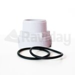 Raccord filet blanc + 2 joints pour liaison vanne / tuyau poolfilter 400 - 500 - 600