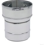 Raccord inox poêle / tubage flexible ten - diamètres 180m x 180 / 186 - avec bagues à griffes Raccord inox poêle / tubage flexible ten - diamètres 180m x 180 / 186 - avec bagues à griffes