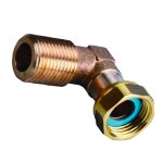 Raccord laiton coud� 90� gaz naturel 15x21 m�le femelle �crou libre