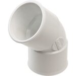 Raccord pvc blanc coud� 45� - nicoll - � 40 mm - double embo�ture