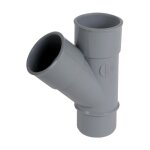 Culotte pvc gris 45 degr�s - diam�tre 40 mm - double embo�ture - nicoll