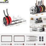 Rack rangement de pots extensible 58cm porte - casseroles avec 10 compartiment utiliser en combinaison ...