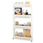 Rack de stockage en plastique rangement � roulettes multi - fonctions quatre �tages - blanc