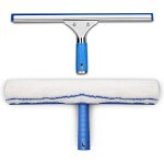 Raclette à vitre professionnelle avec brosse microfibre Raclette à vitre professionnelle avec brosse microfibre