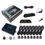 Radars de recul sonore avant arrière avec écran led vega® marque française 8 capteurs blancs Radars de recul sonore avant arrière avec écran led vega® marque française 8 capteurs blancs