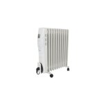 Radiateur  bain dhuile - 2500 w - blanc - 11 ailettes - cran lcd - programmable