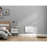 Radiateur lectrique fixe  inertie sche cramique 1000w oceanic rubis - faade verre - blanc - nf