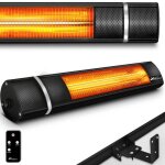 Tresko radiateur infrarouge ext�rieur 2000w chauffage radiant terrasse murale t�lecommande 3 niveaux ...