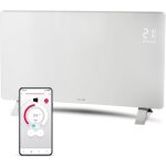 Radiateur intelligent wi - fi en verre - sencor - scf 4740wh - 2400 w - 2 niveaux - thermostat - blanc ...
