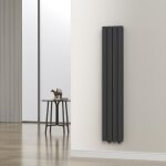 Radiateur  panneaux double nore 1006 w acier 160 x 30 cm noir