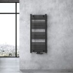 Radiateur de salle de bain sche - serviette 120x60cm sogood - radiateur tubulaire vertical - gris - ...
