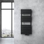 Radiateur de salle de bain - sogood - 120x60cm - gris - noir - chauffage central - acier inoxydable