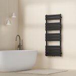 Radiateur sèche - serviettes voss acier 120 x 50 cm noir Radiateur sèche - serviettes voss acier 120 x 50 cm noir