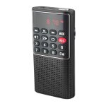 Radio de poche rechargeable fm lecteur de carte micro sd rms 3w prise casque - noir