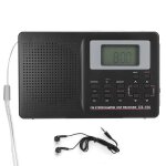 Radio portable cs?106 radio pleine bande mini r�cepteur fm / am / sw / mw / lw / tv avec horloge num�rique ...