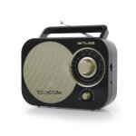 Radio portable muse m - 055 rb - look rtro design - fm / mw - antenne fm pivotante - prise auxiliaire ...