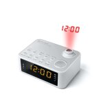 Radio reveil heure projetee muse m - 178 - pw - blanc - double alarme - projection de lheure - radio ...