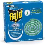 Raid anti - moustiques et moustiques tigres 10 spirales + 1 socle Raid anti - moustiques et moustiques tigres 10 spirales + 1 socle