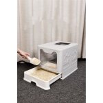 Bac � liti�re pliable pour chat - raikou - grand - avec couvercle - tiroir coulissant - pelle incluse ...