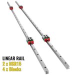 Rail de guidage linéaire - vevor - hsr15 - 1500mm - actionneur linéaire avec 4 blocs de roulement Rail de guidage linéaire - vevor - hsr15 - 1500mm - actionneur linéaire avec 4 blocs de roulement