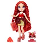 Rainbow high poupe mannequin avec kit de slime et animal de compagnie - ruby (rouge) - poupe paillete ...