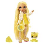 Rainbow high poupe mannequin avec kit de slime et animal de compagnie - sunny (jaune) - poupe paillete ...