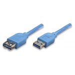 Rallonge de cble usb - techly - icoc u3 - aa - 10 - ex - double blindage - 1m - bleu