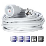 Rallonge �lectrique 10 m�tres 3500w max. c�ble rond 3x15mm� blanche