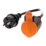 Rallonge �tanche 2p h05vv - f 2x15mm� 10m avec clip de fixation - orange - zenitech