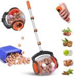 Ramasse-noix Télescopique En Acier Inoxydable - Pour Noix, Châtaignes, Fruits Au Sol - Longueur Réglable 46-150 Cm