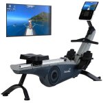 Rameur d?appartement freki ? skandika - poids max. 135 kg ? bluetooth ? console avec �cran lcd - bleu ...