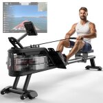 Rameur  eau pasyou pw30 - noir - capacit 150kg - moniteur lcd - support ipad