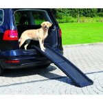 Rampe daccs pour chien et autres animaux - trixie - petwalk - plastique - rails de scurit - noir