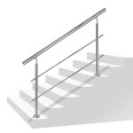 Rampe descalier en acier inoxydable liliin - pour intrieur et extrieur - 120cm - main courante modulable ...