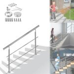 Rampe descalier - lars360 - 120 cm - acier inoxydable - intérieur & extérieur - 2 traverses Rampe descalier - lars360 - 120 cm - acier inoxydable - intérieur & extérieur - 2 traverses