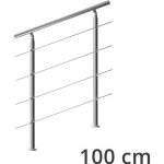 Rampe descalier 100 cm acier inoxydable 4 traverses main courante balustrade garde - corps aide escalier ...